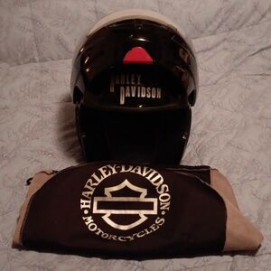 HD Black Full/Open Face Conversion Motorcycle Helmet Size Medium w/Dust Cover